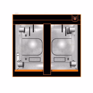 Kuvassa suuri 240 cm leveä sisäkasvatukseen tarkoitettu teltta. Tämäkin löytyy Jusarakin valikoimasta.